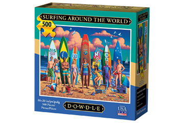 Dowdle's Surfing Around the World, 500 Piece Jigsaw Puzzle 