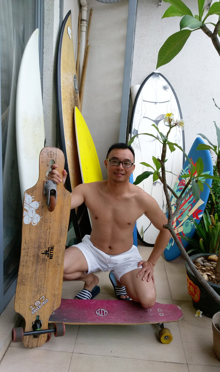 A Cai: um surfista chinês apaixonado que sonha em fundar um clube de surf