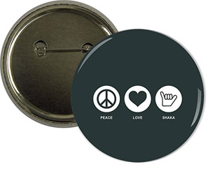 Paz, amor, emblema do botão Saka