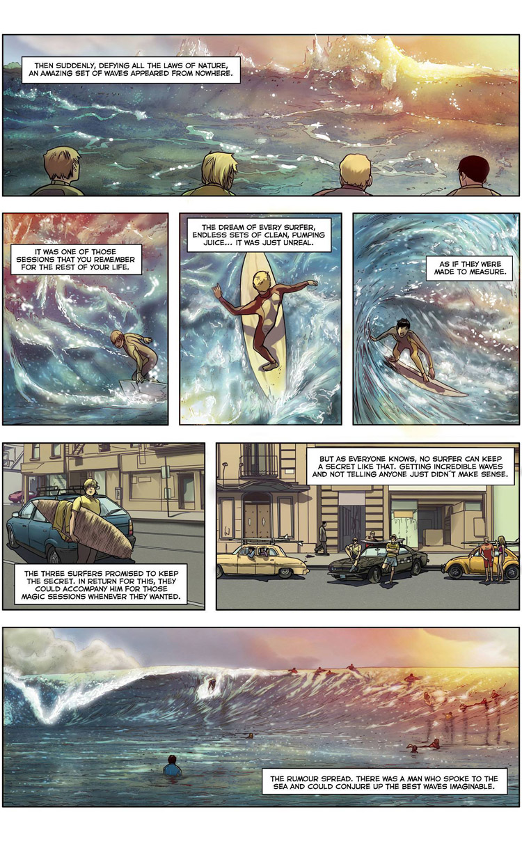 The Wave Conjurer (página 3): uma surf trip de Maxi González, Juan Martínez Alarcón e Carlos Rios