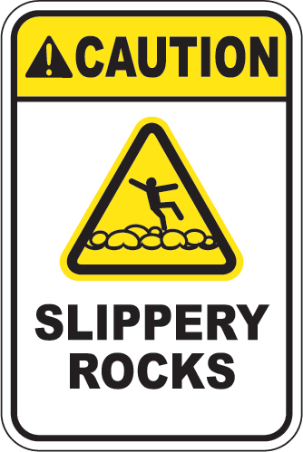 Cuidado: pedras escorregadias