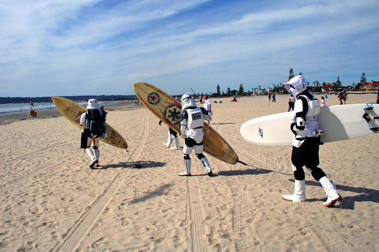 Surfistas e surfistas do mundo de Star Wars